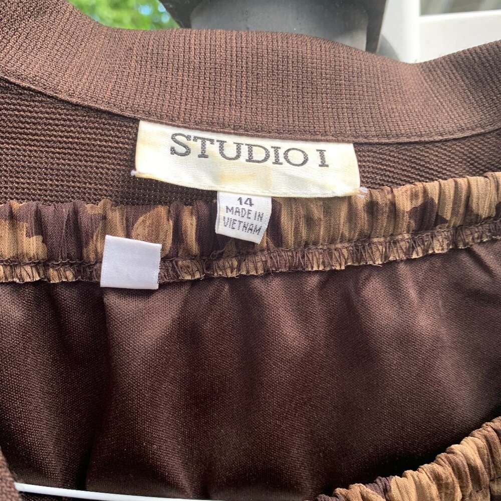 Studio I Brown Jacket/Skirt Outfit Size 14 - Picture 5 of 5